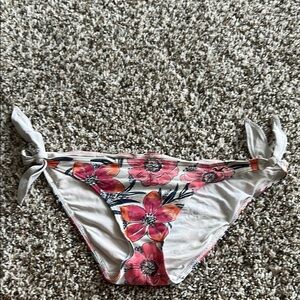 Floral Bikini Bottom with Side Ties
